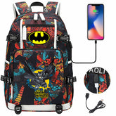 Batman Backpack Batman SchoolBag with USB Charging Port